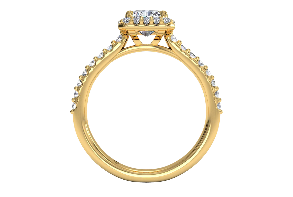 Leah Radiant Cut Lab Grown Diamond 18Kt Yellow Gold Engagement Ring - View 3