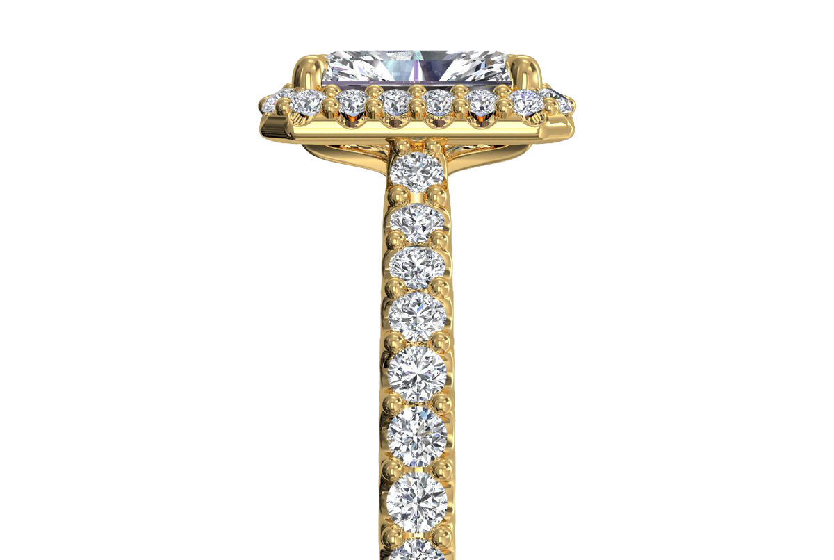 Leah Radiant Cut Lab Grown Diamond 18Kt Yellow Gold Engagement Ring - View 2