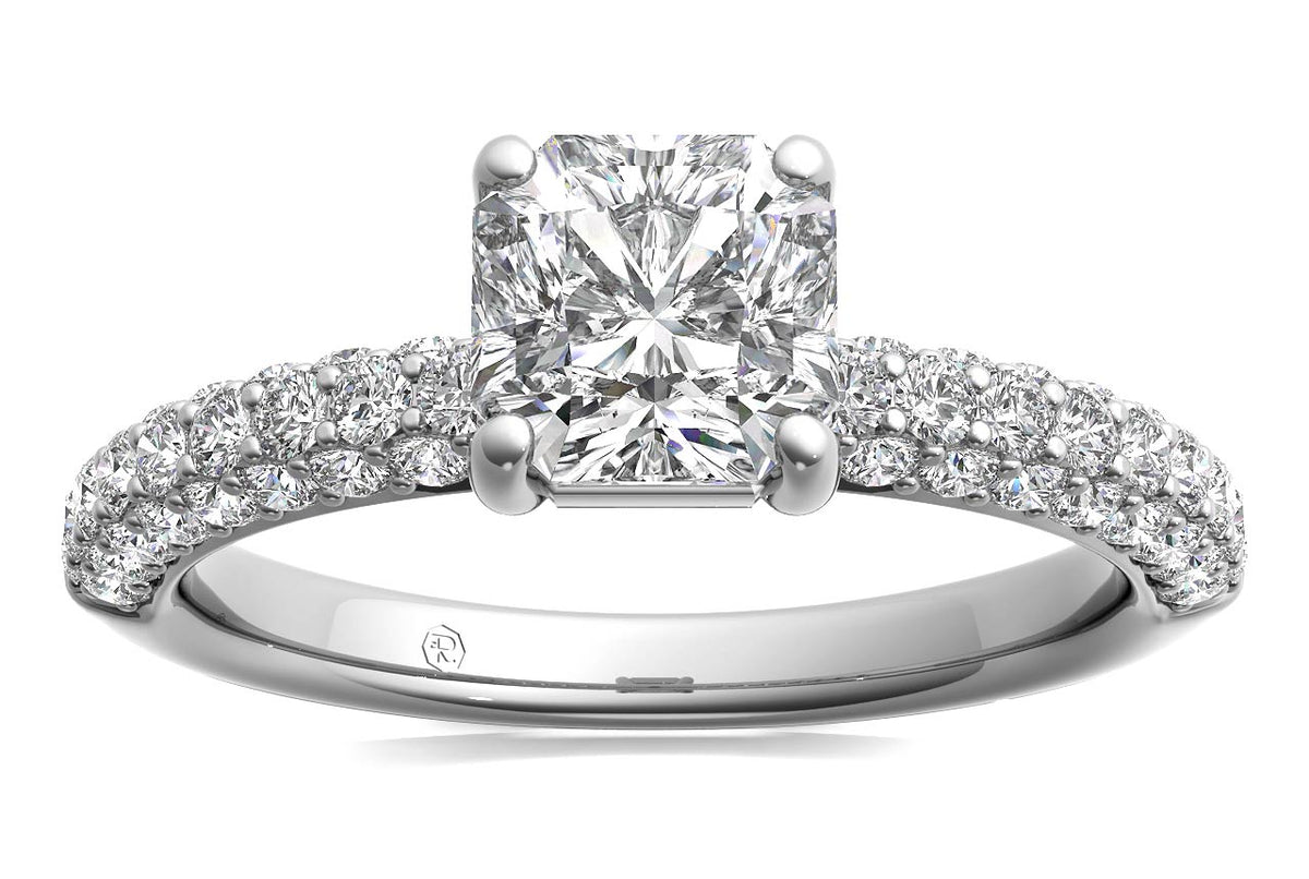 Kylie Radiant Cut Lab Grown Diamond 14Kt White Gold Engagement Ring - View 3