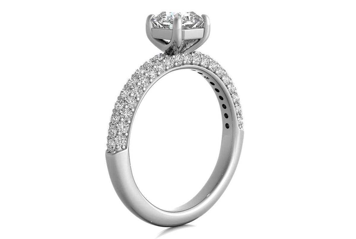 Kylie Radiant Cut Lab Grown Diamond Platinum Engagement Ring - View 2