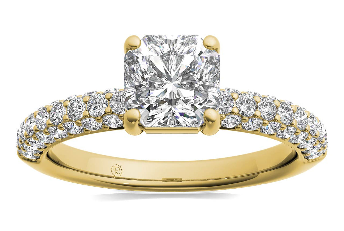 Kylie Radiant Cut Lab Grown Diamond 18Kt Yellow Gold Engagement Ring - View 3
