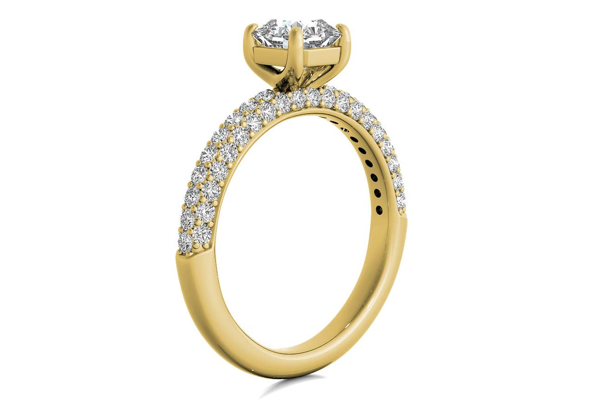 Kylie Radiant Cut Lab Grown Diamond 18Kt Yellow Gold Engagement Ring - View 2
