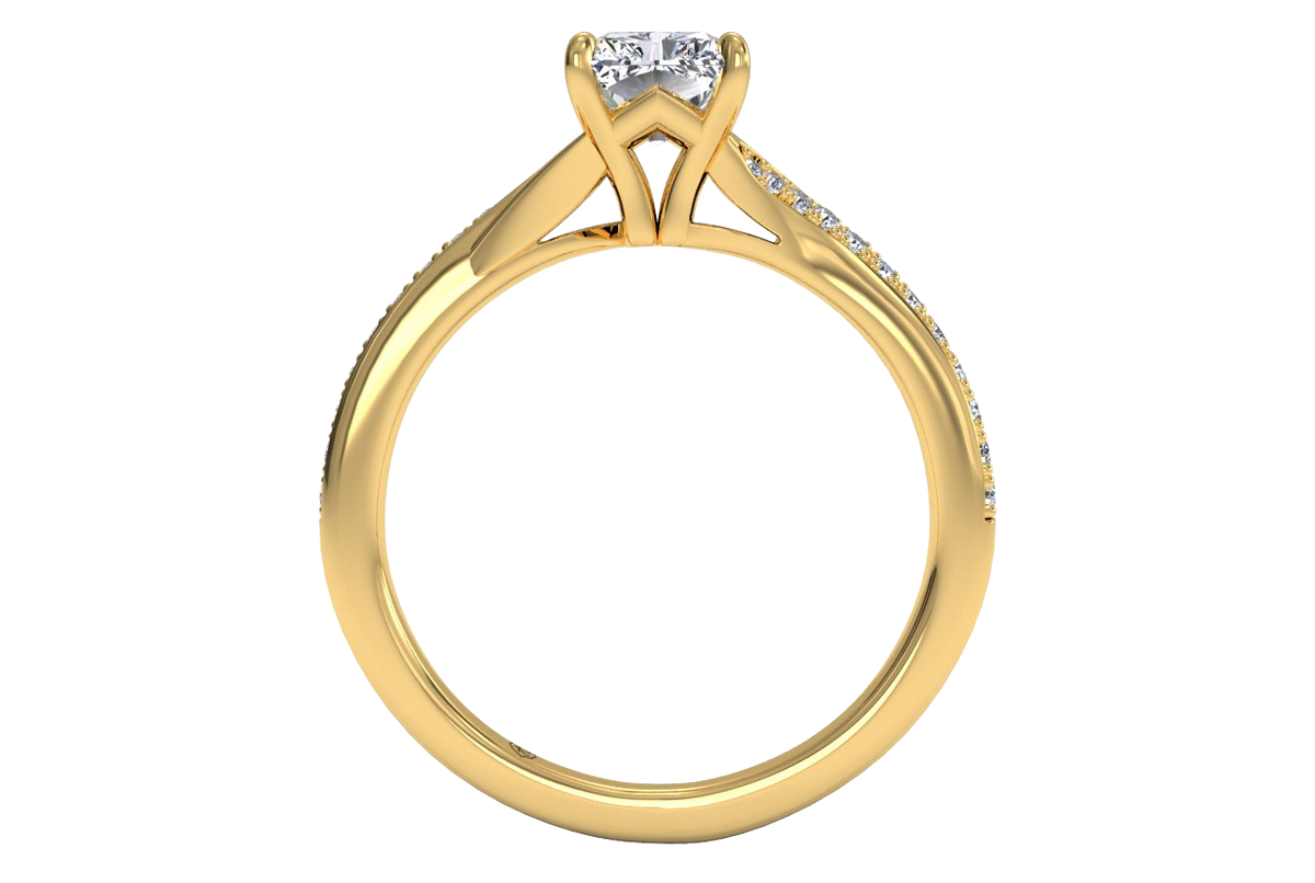Elise Radiant Cut Lab Grown Diamond 18Kt Yellow Gold Engagement Ring - View 2