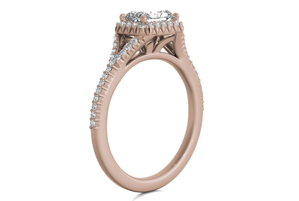 Kate Radiant Cut Lab Grown Diamond 18Kt Rose Gold Engagement Ring - View 2