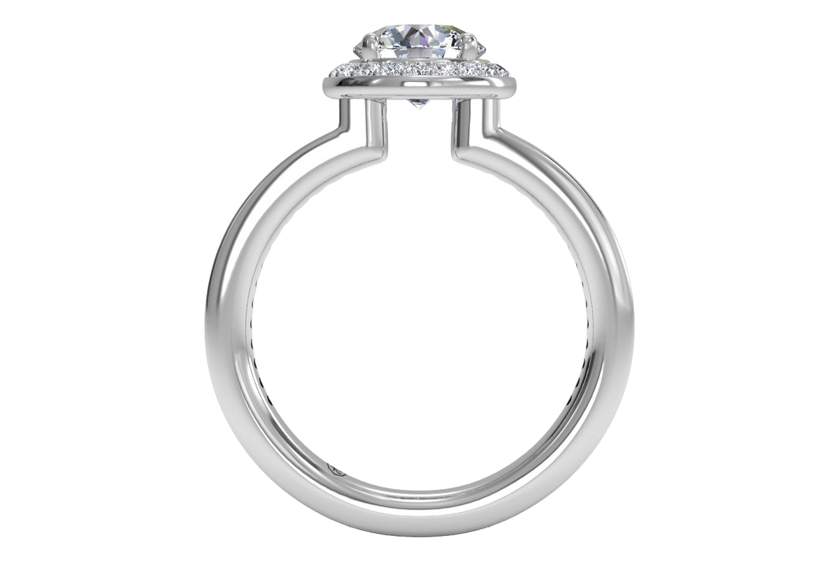 Karen Round Cut Lab Grown Diamond Platinum Engagement Ring - View 3