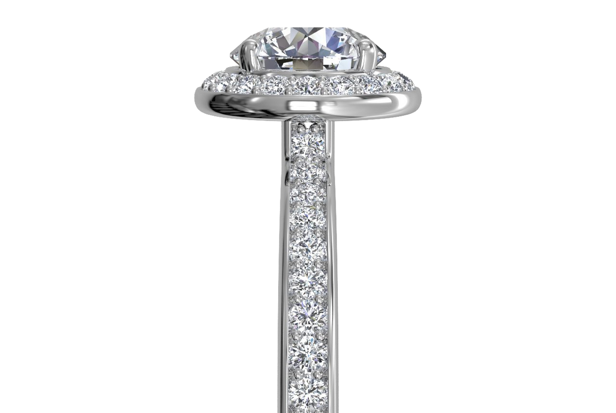 Karen Round Cut Lab Grown Diamond Platinum Engagement Ring - View 4