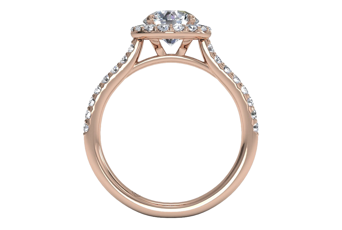 Leah Round Cut Lab Grown Diamond 18Kt Rose Gold Engagement Ring - View 3