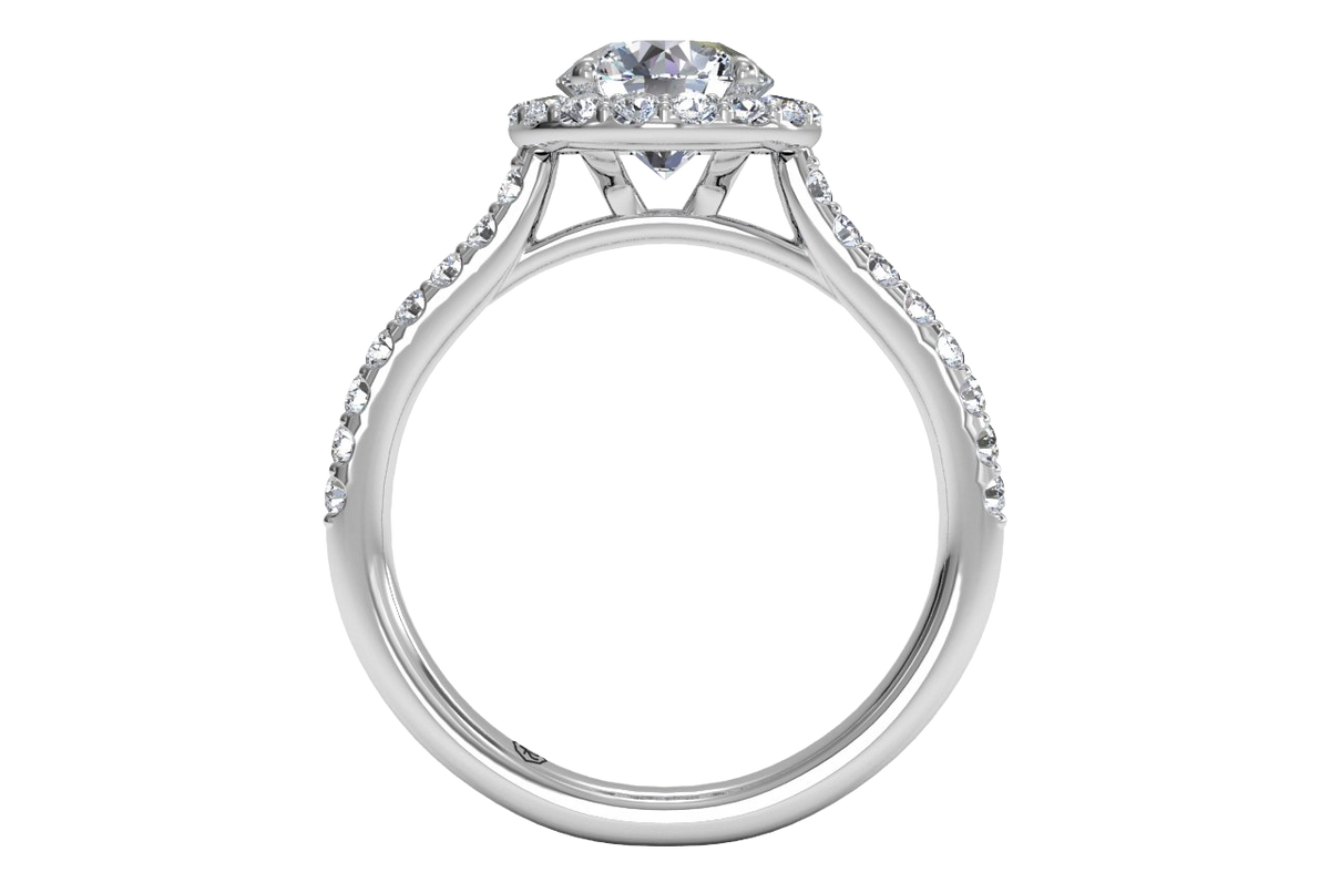 Leah Round Cut Lab Grown Diamond 18Kt White Gold Engagement Ring - View 3