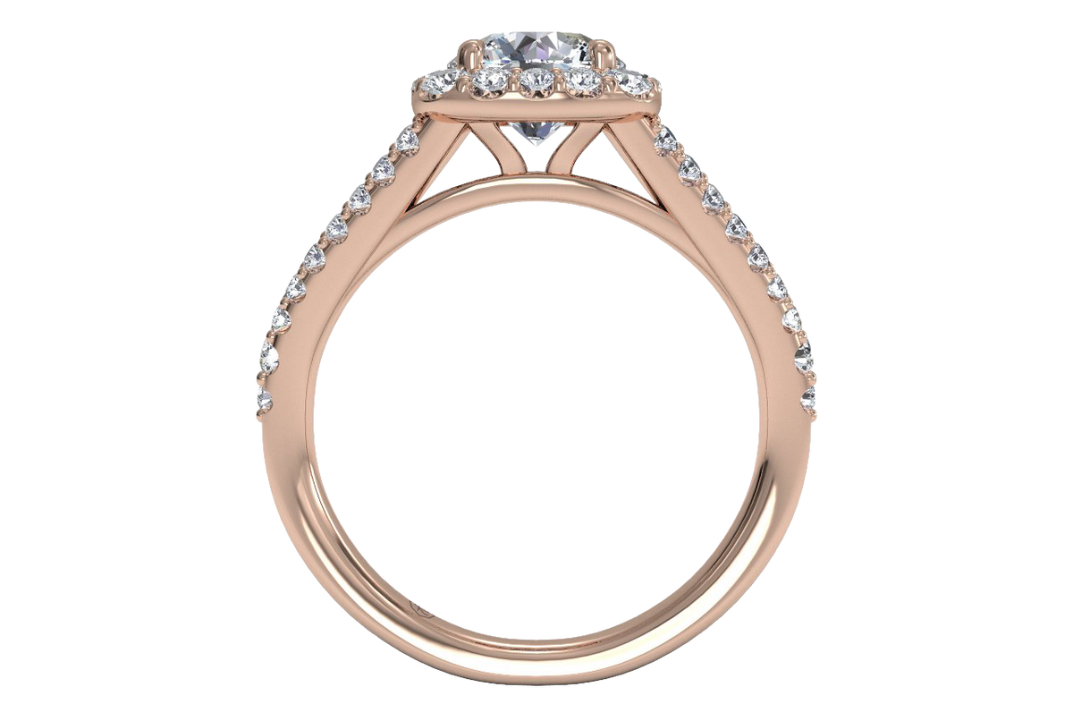 Kelly Round Cut Lab Grown Diamond 18Kt Rose Gold Engagement Ring - View 3