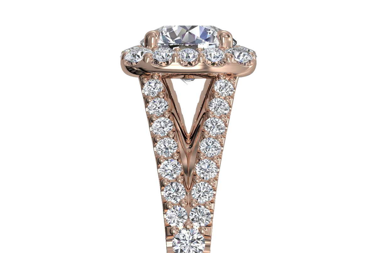 Kelly Round Cut Lab Grown Diamond 18Kt Rose Gold Engagement Ring - View 2
