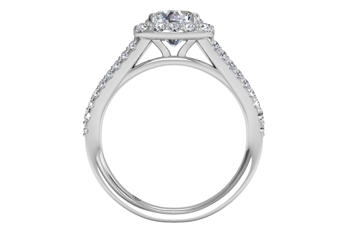 Kelly Round Cut Lab Grown Diamond Platinum Engagement Ring - View 3