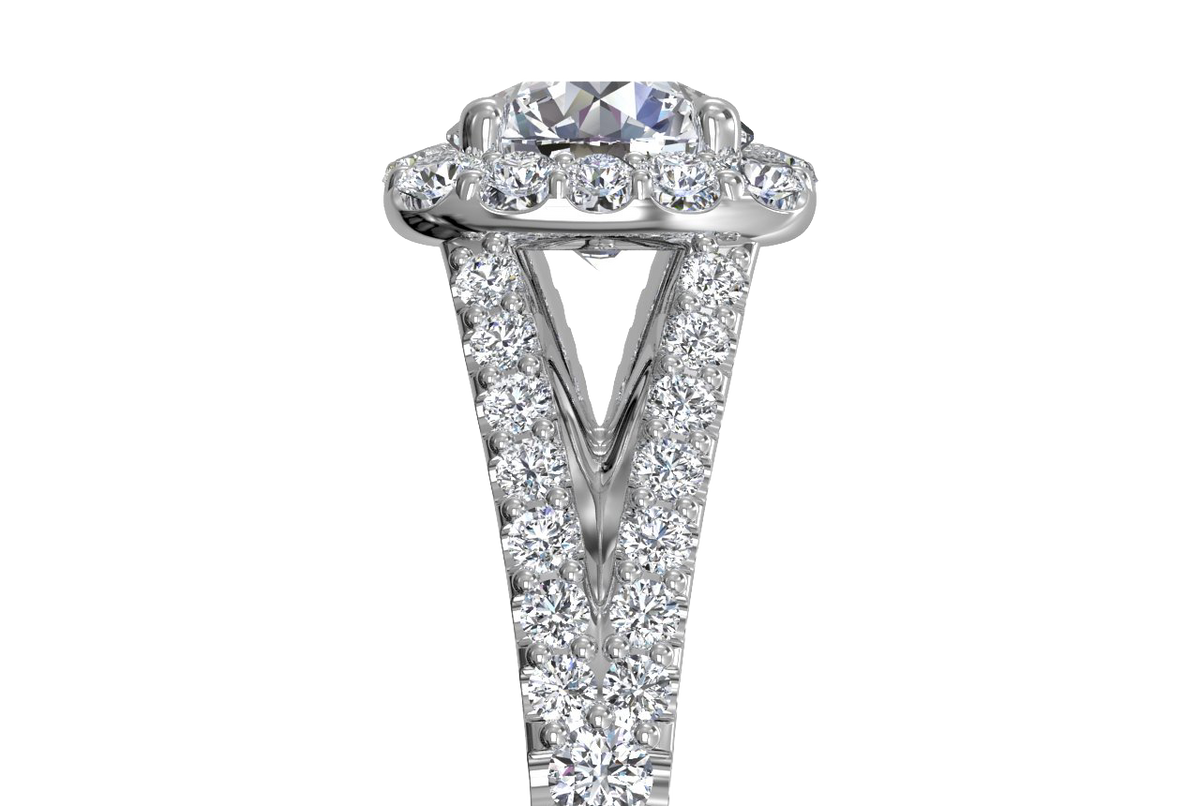 Kelly Round Cut Lab Grown Diamond Platinum Engagement Ring - View 2