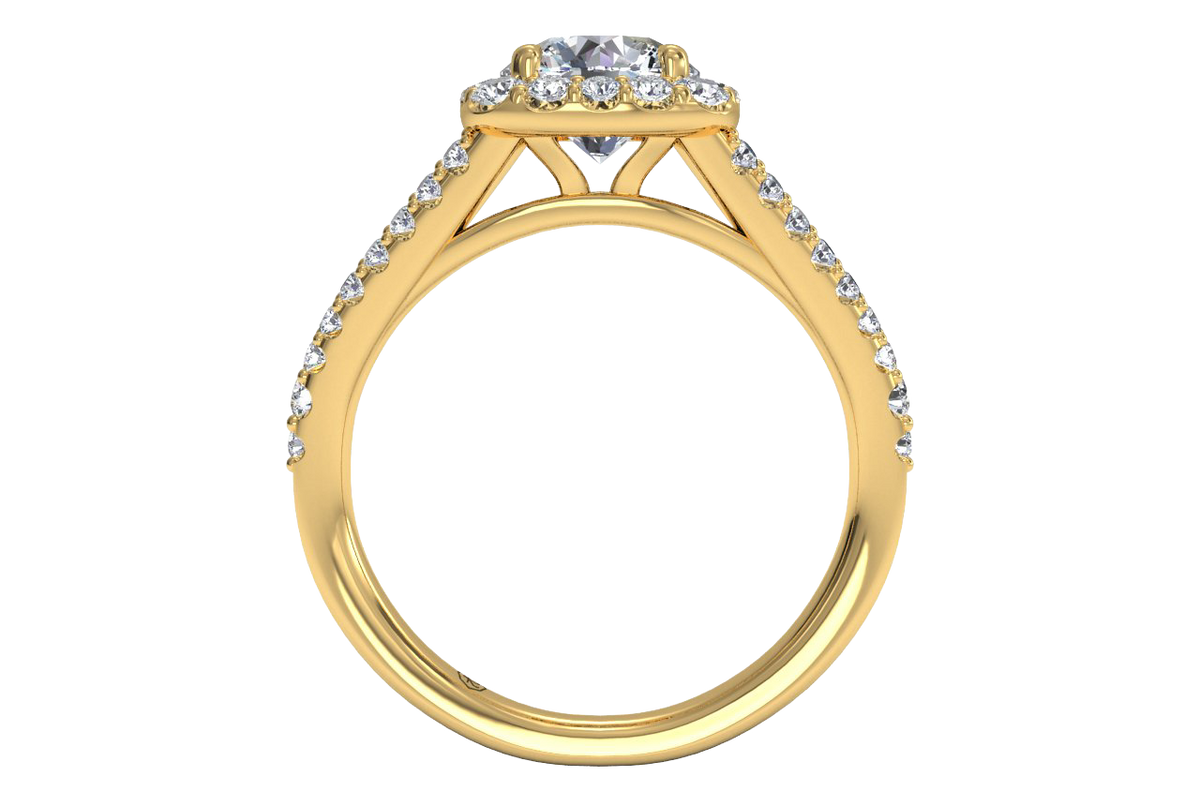 Kelly Round Cut Lab Grown Diamond 18Kt Yellow Gold Engagement Ring - View 3