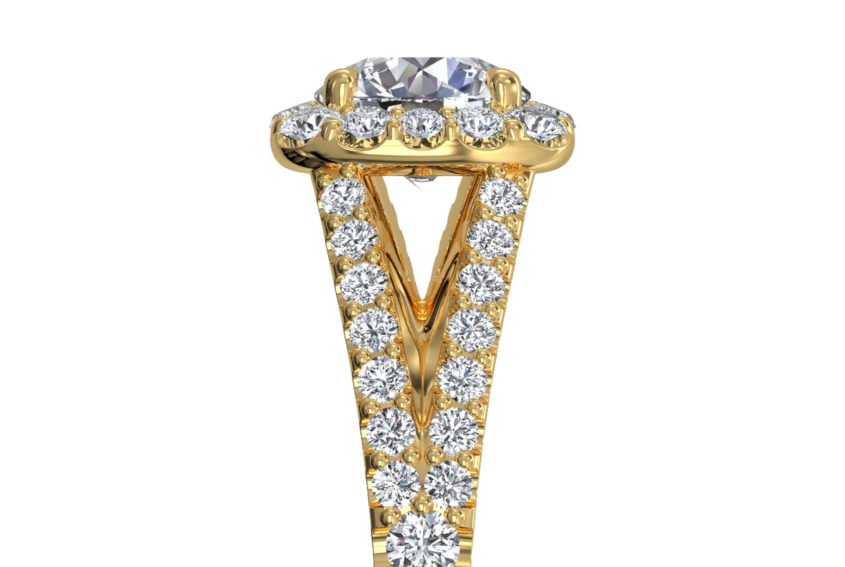 Kelly Round Cut Lab Grown Diamond 18Kt Yellow Gold Engagement Ring - View 2