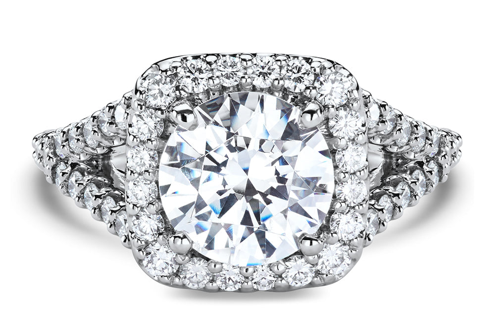 Kelly Round Cut Lab Grown Diamond Platinum Engagement Ring - View 4