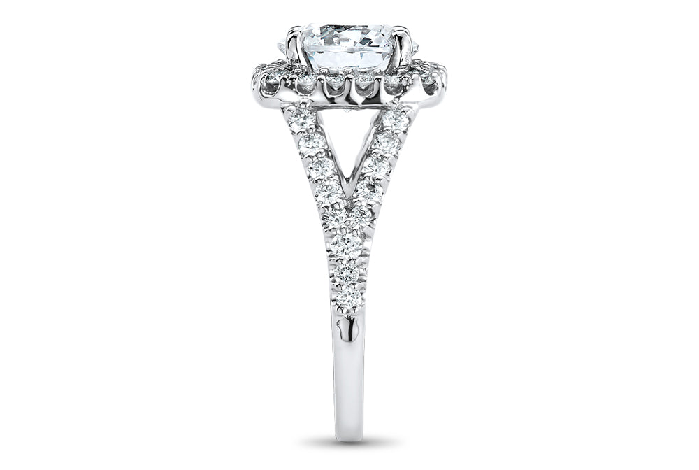 Kelly Round Cut Lab Grown Diamond Platinum Engagement Ring - View 5