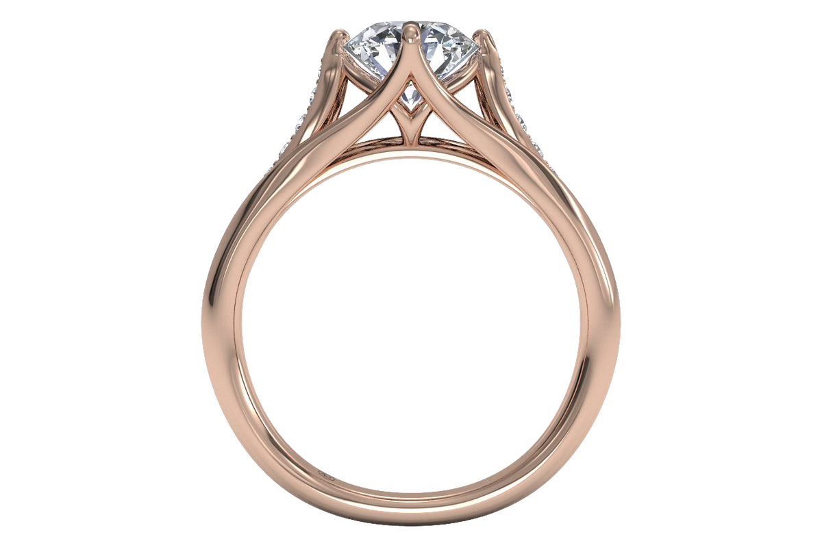 Connie Round Cut Lab Grown Diamond 18Kt Rose Gold Engagement Ring - View 2