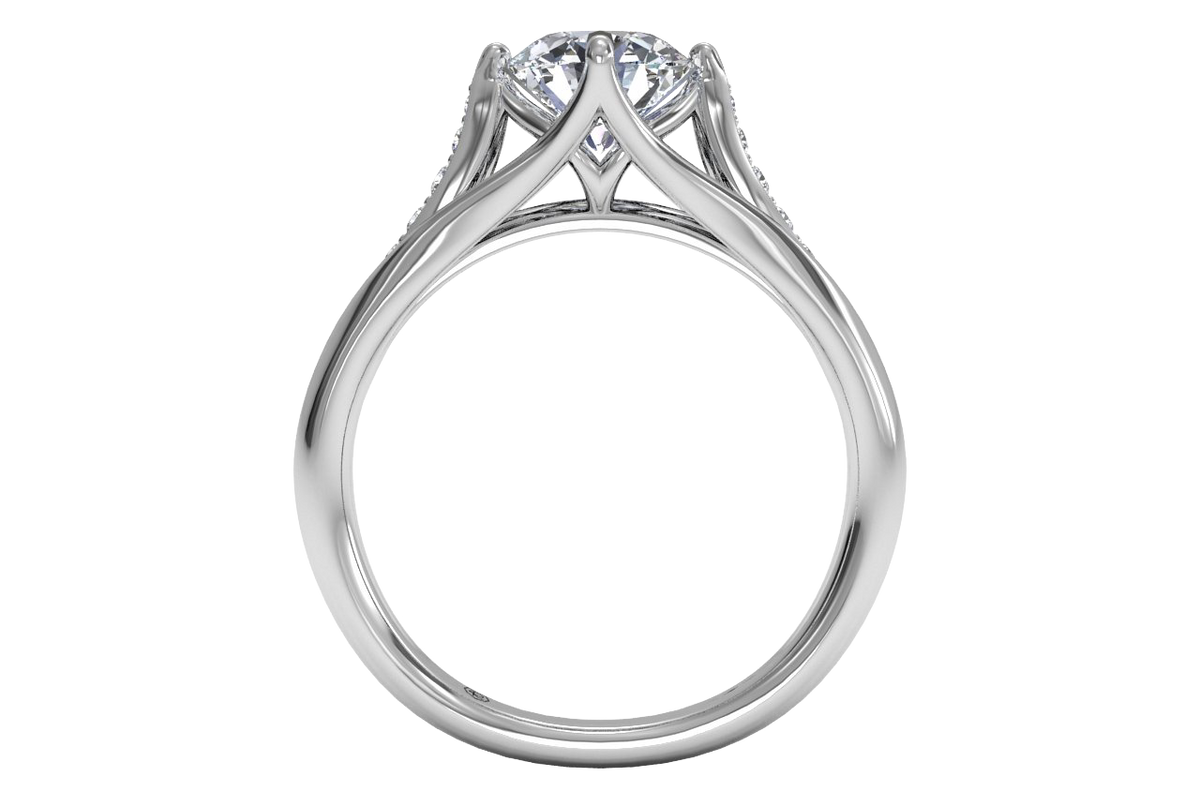 Connie Round Cut Lab Grown Diamond 14Kt White Gold Engagement Ring - View 2