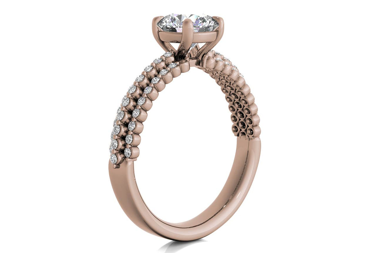 Hailey Round Cut Lab Grown Diamond 18Kt Rose Gold Engagement Ring - View 2