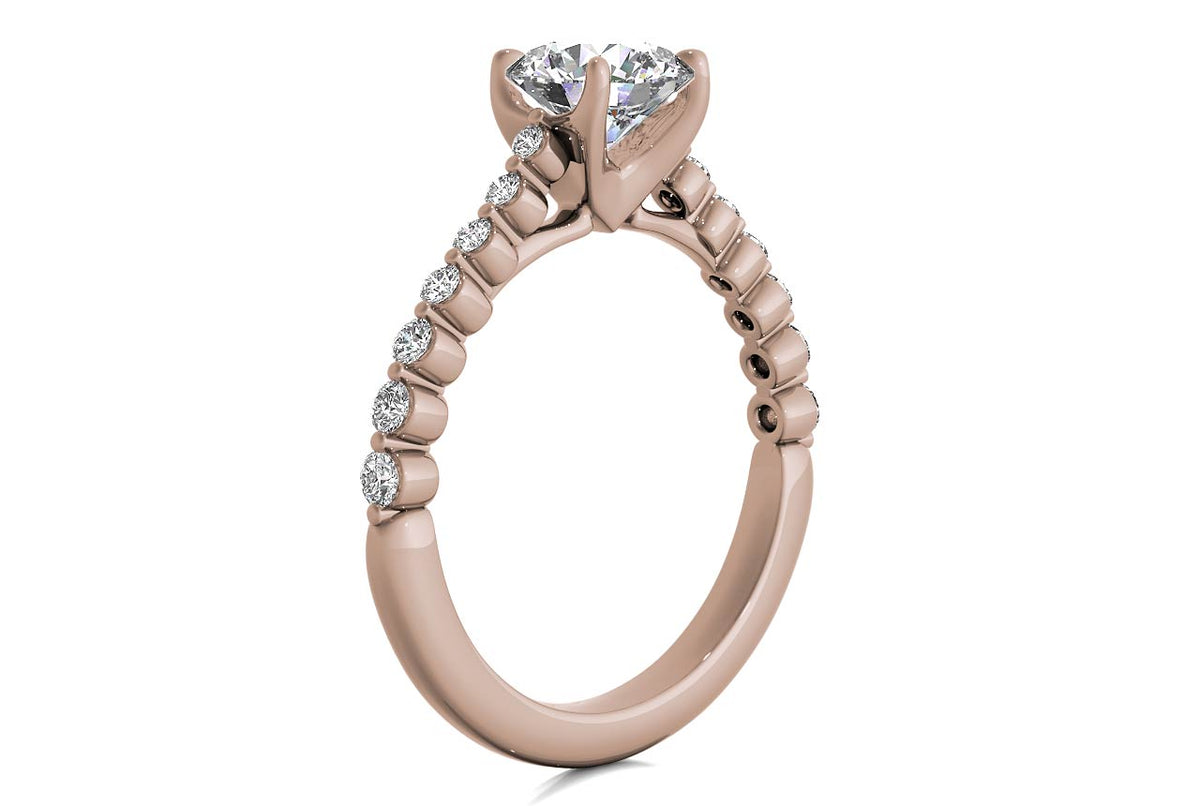 Dana Round Cut Lab Grown Diamond 18Kt Rose Gold Engagement Ring - View 2