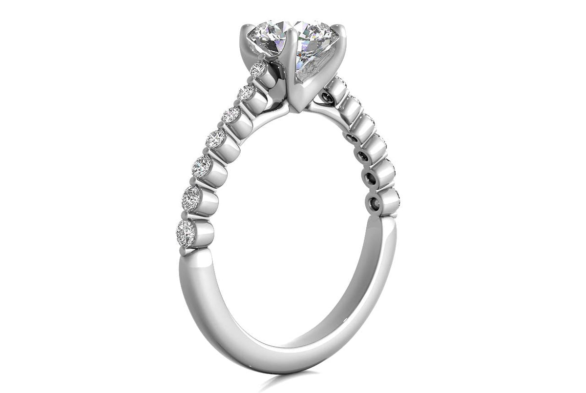 Dana Round Cut Lab Grown Diamond 14Kt White Gold Engagement Ring - View 2