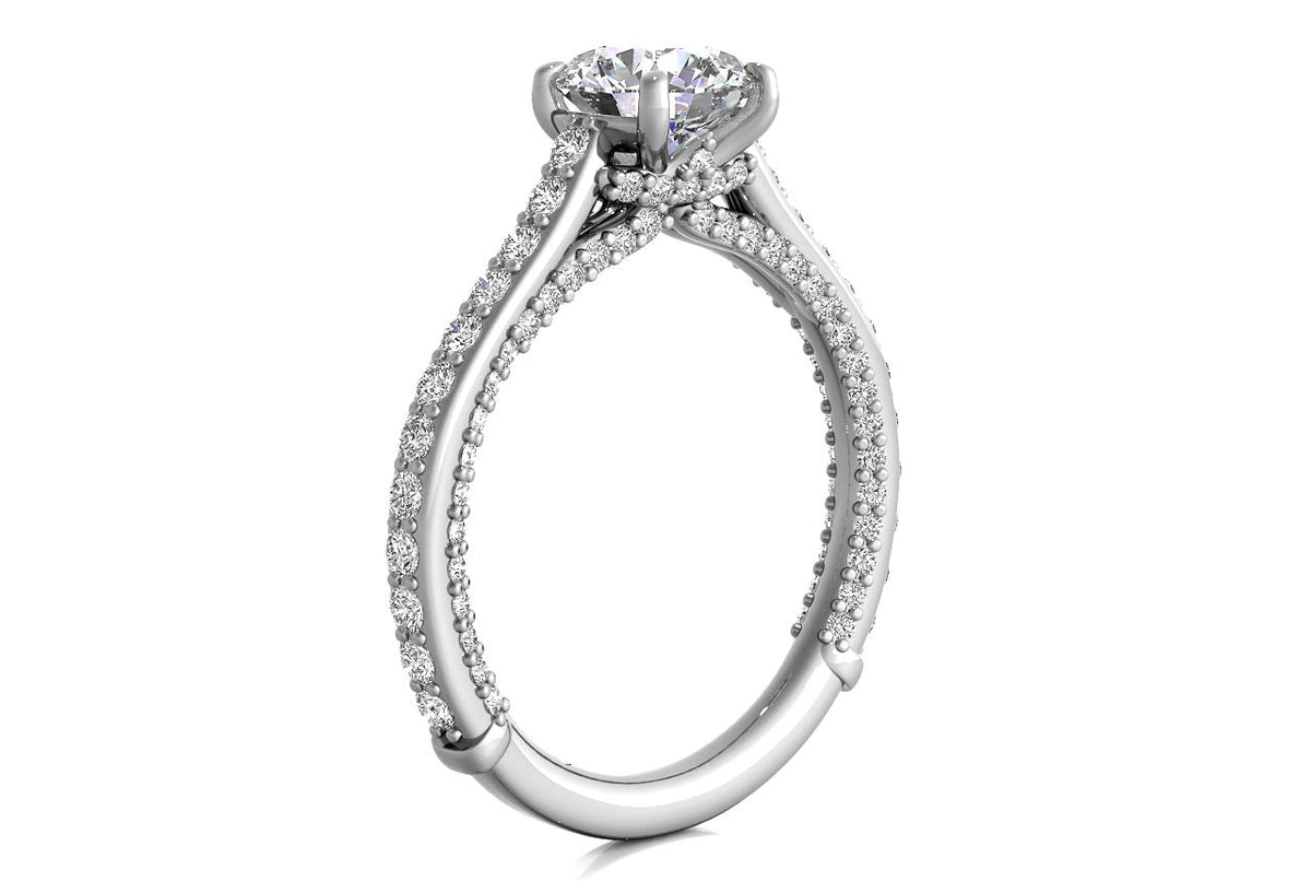 Lindsay Round Cut Lab Grown Diamond 14Kt White Gold Engagement Ring - View 2