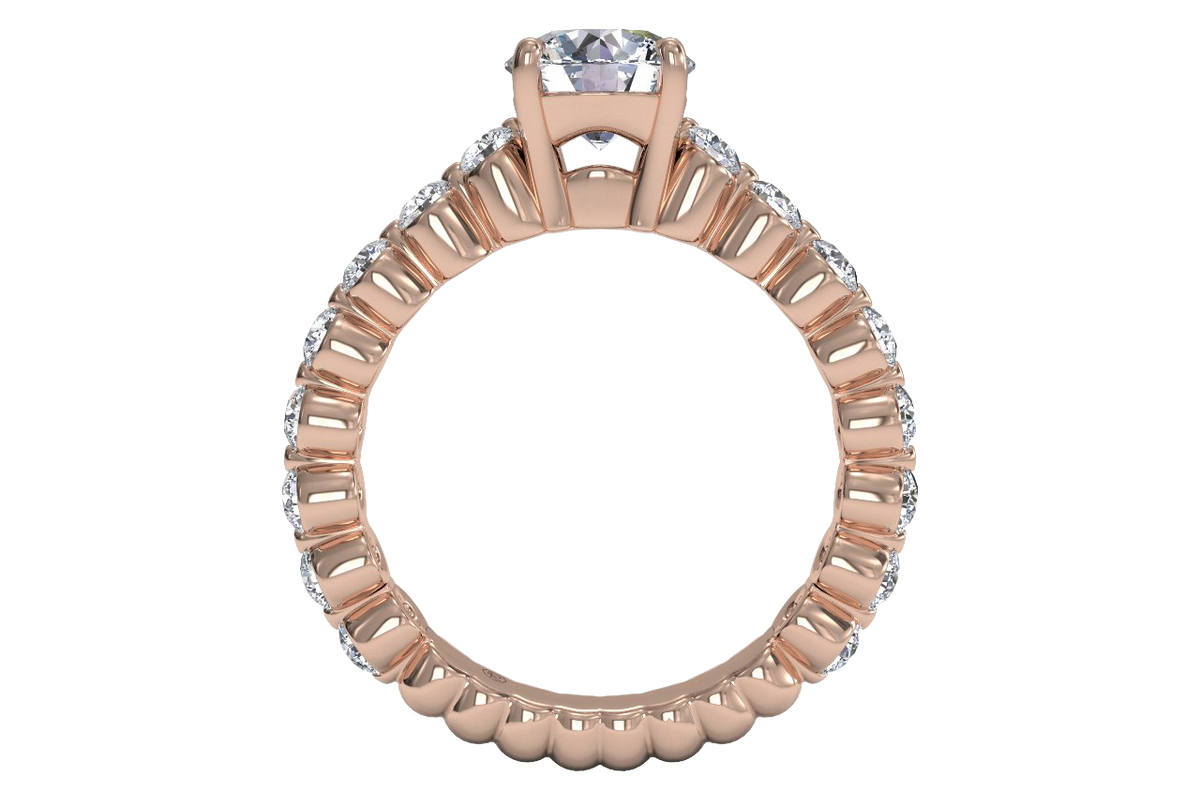 Jillian Round Cut Lab Grown Diamond 18Kt Rose Gold Engagement Ring - View 3