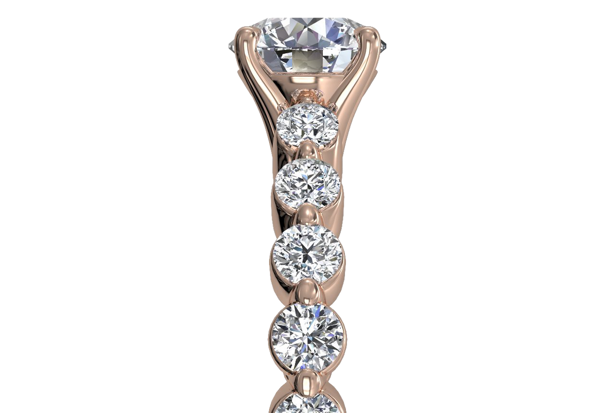Jillian Cushion Cut Lab Grown Diamond 18Kt Rose Gold Engagement Ring - View 2