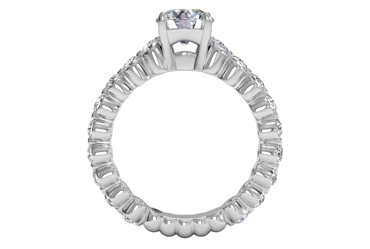 Jillian Round Cut Lab Grown Diamond 14Kt White Gold Engagement Ring - View 3