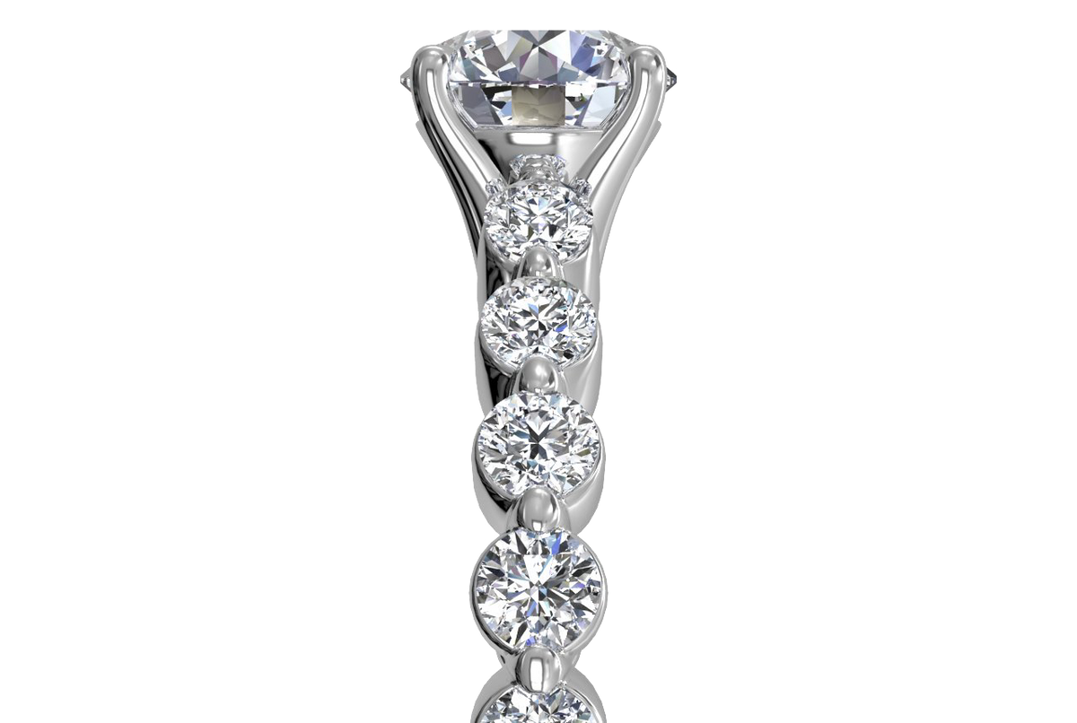 Jillian Cushion Cut Lab Grown Diamond Platinum Engagement Ring - View 2