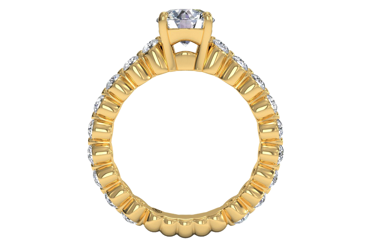 Jillian Round Cut Lab Grown Diamond 18Kt Yellow Gold Engagement Ring - View 3