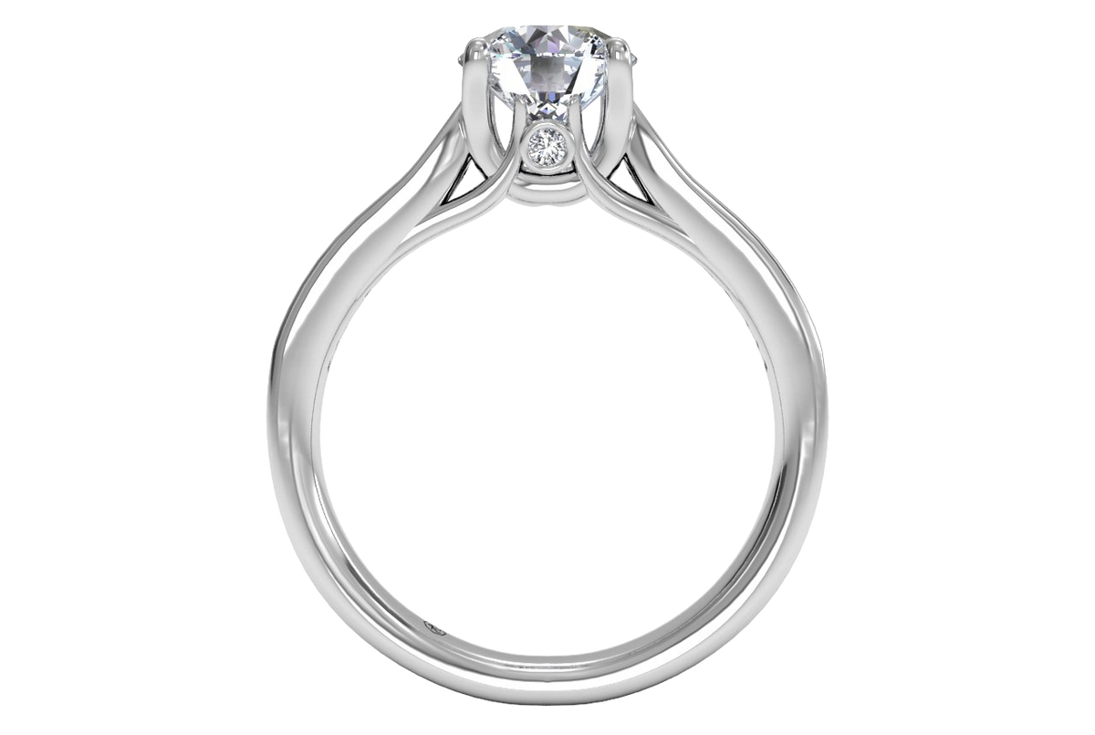 Elena Round Cut Lab Grown Diamond Platinum Engagement Ring - View 3