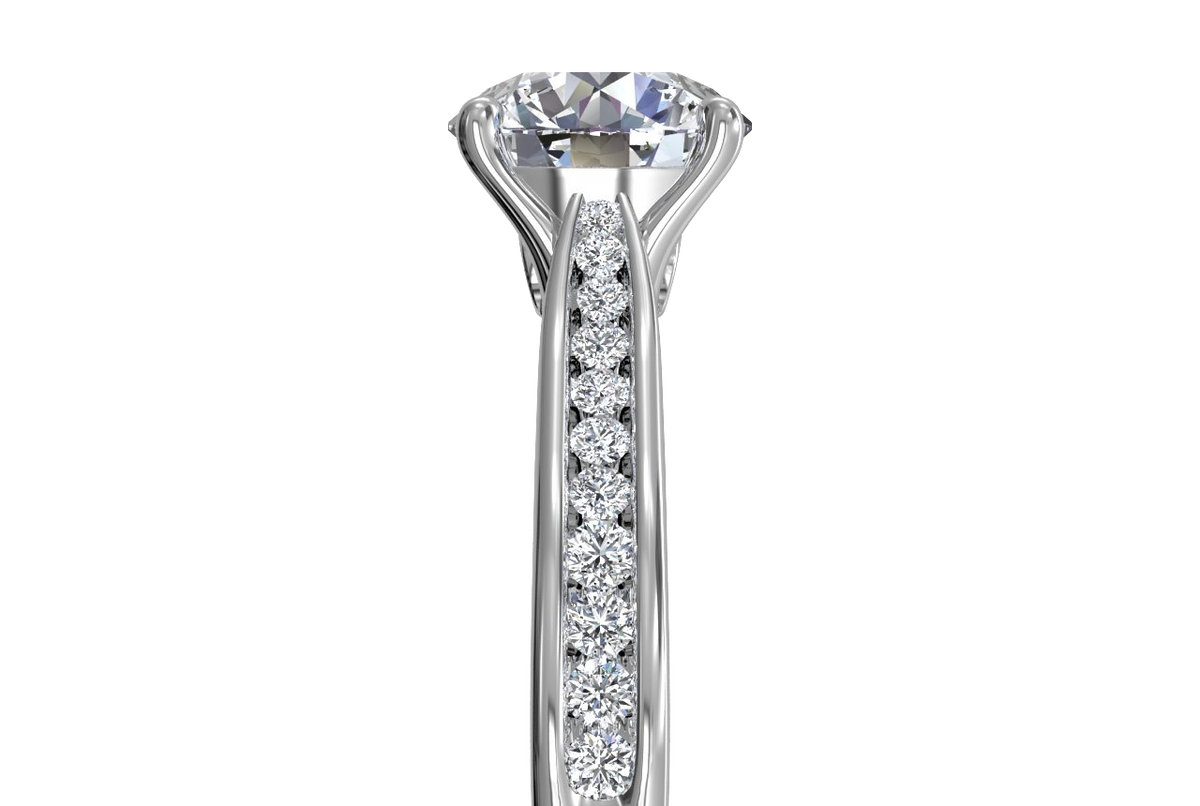Elena Round Cut Lab Grown Diamond 14Kt White Gold Engagement Ring - View 2