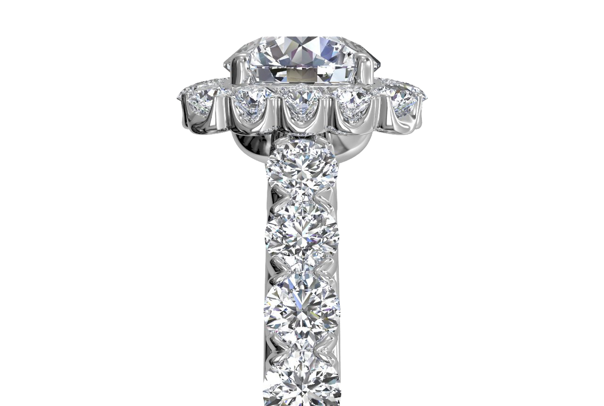 Lydia Round Cut Lab Grown Diamond 14Kt White Gold Engagement Ring - View 3