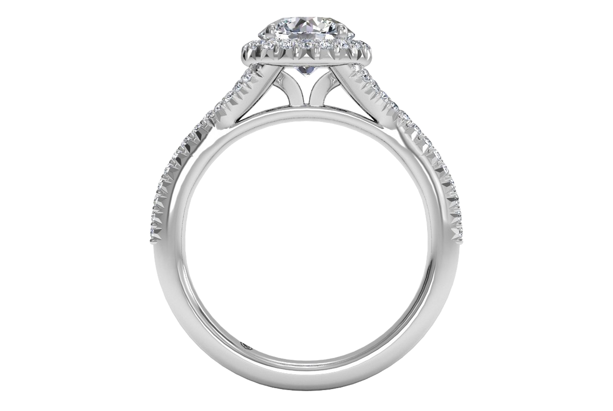 Judy Round Cut Lab Grown Diamond 18Kt White Gold Engagement Ring - View 3