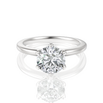 Candace Round Cut Lab Grown Diamond 18Kt White Gold Engagement Ring