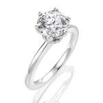 Candace Round Cut Lab Grown Diamond 18Kt White Gold Engagement Ring - View 2
