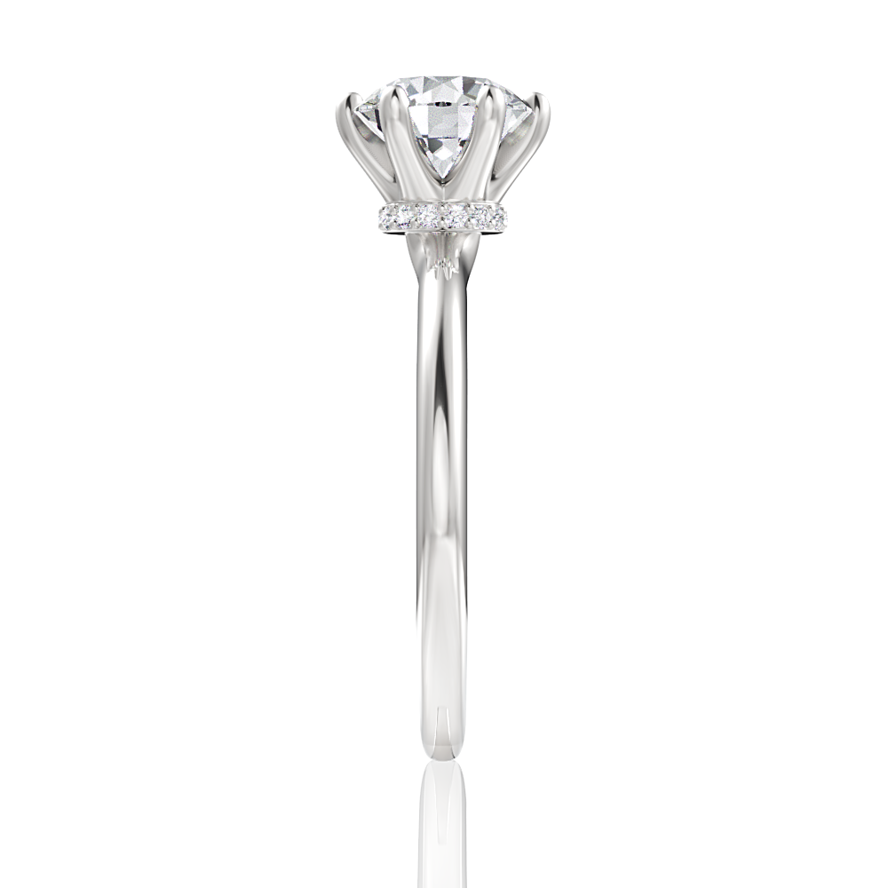 Candace Round Cut Lab Grown Diamond 18Kt White Gold Engagement Ring - View 4