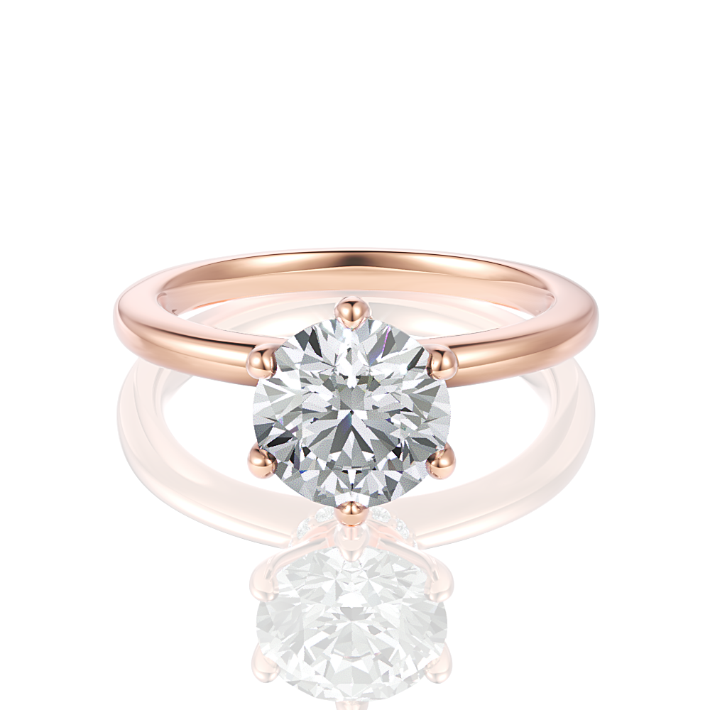 Candace Round Cut Lab Grown Diamond 18Kt Rose Gold Engagement Ring
