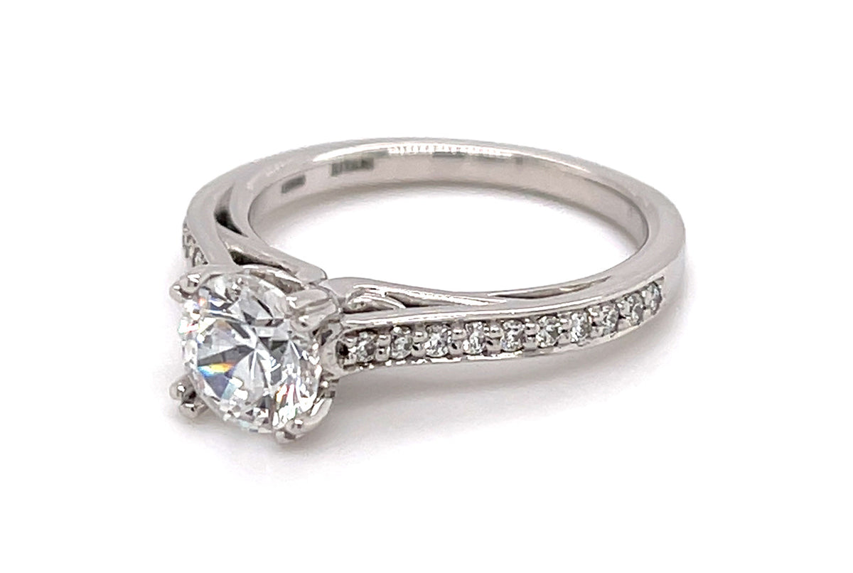 Deborah Oval Cut Lab Grown Diamond 18Kt White Gold Engagement Ring - View 2