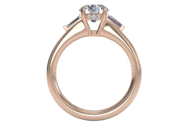 Katie Round Cut Lab Grown Diamond 18Kt Rose Gold Engagement Ring - View 3