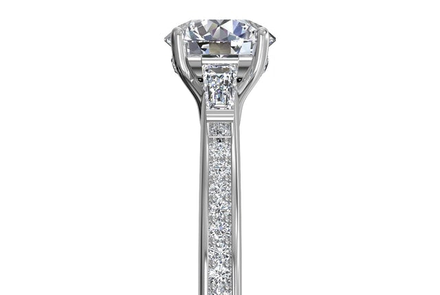 Katie Round Cut Lab Grown Diamond Platinum Engagement Ring - View 3