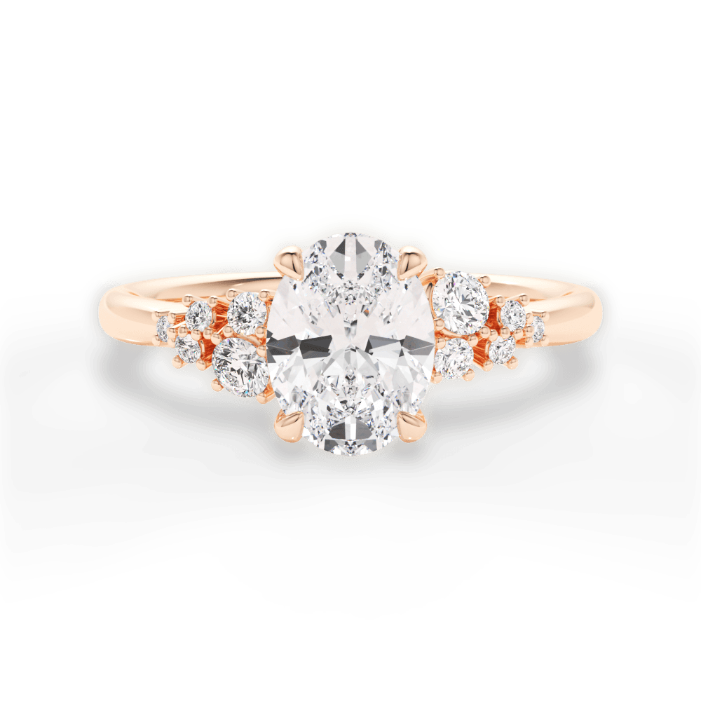 Carmen Oval Cut Lab Grown Diamond 18Kt Rose Gold Engagement Ring