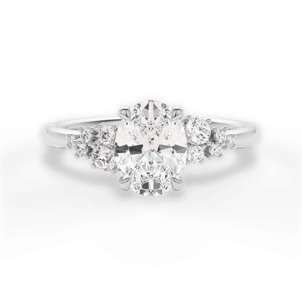 Carmen Oval Cut Lab Grown Diamond 18Kt White Gold Engagement Ring