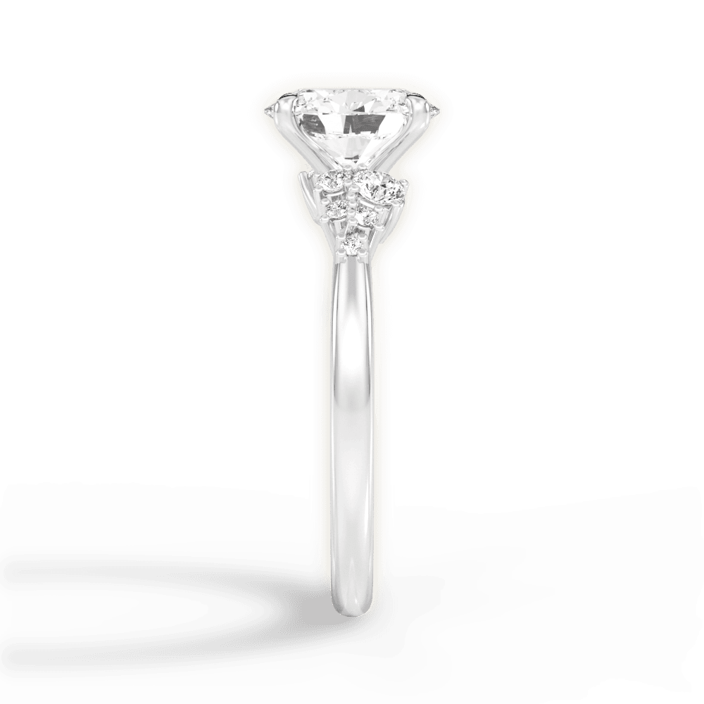 Carmen Oval Cut Lab Grown Diamond 18Kt White Gold Engagement Ring - View 2
