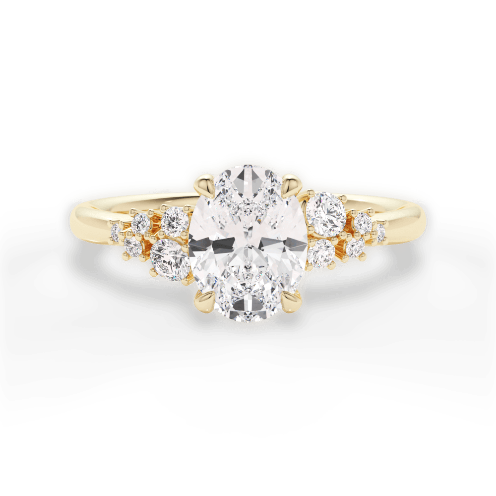 Carmen Oval Cut Lab Grown Diamond 18Kt Yellow Gold Engagement Ring