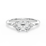 Celeste Asscher Cut Lab Grown Diamond 18Kt White Gold Engagement Ring