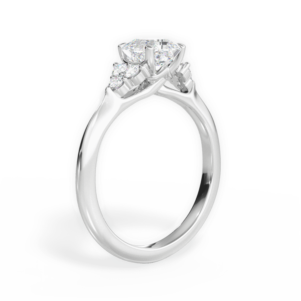 Celeste Asscher Cut Lab Grown Diamond 18Kt White Gold Engagement Ring - View 2