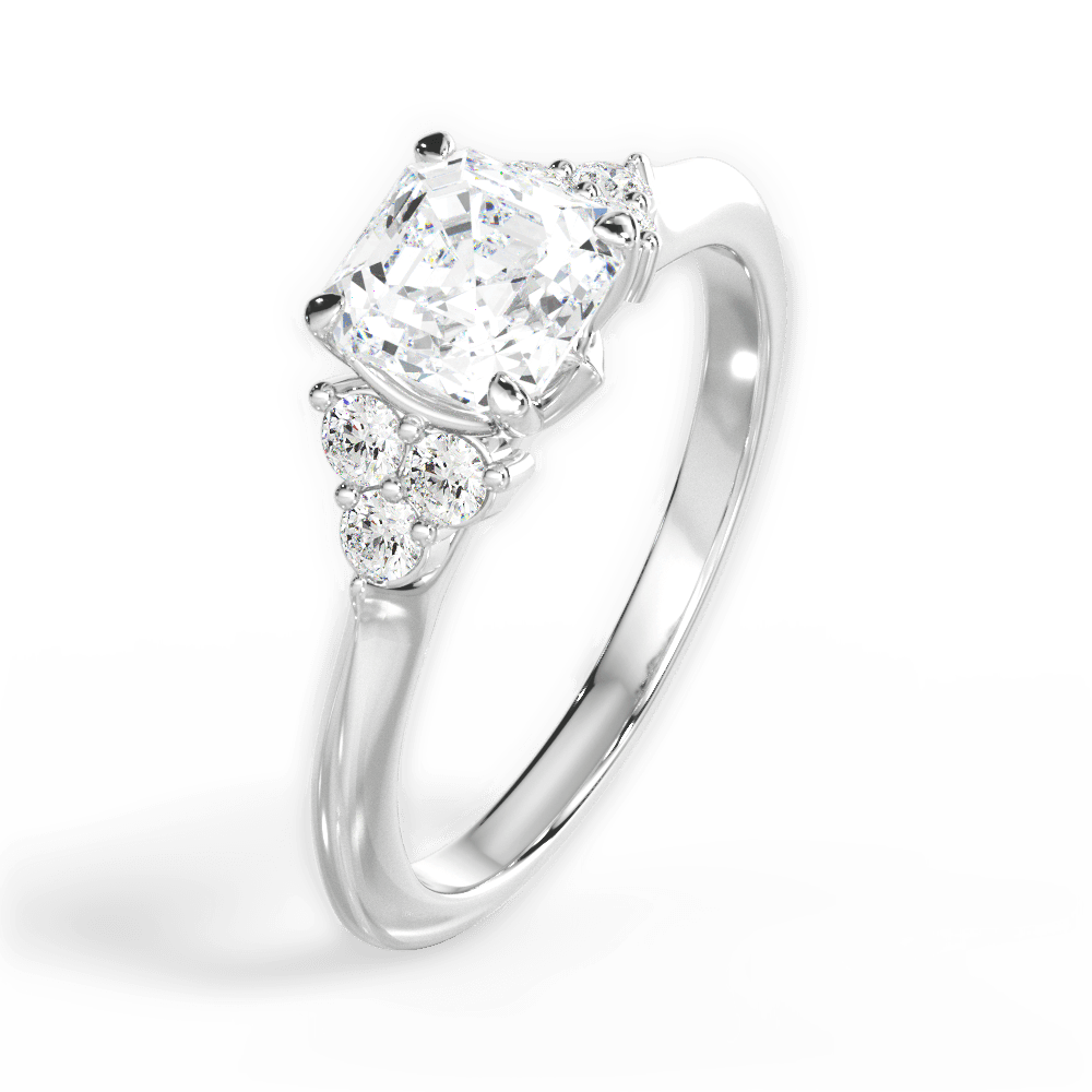 Celeste Asscher Cut Lab Grown Diamond 18Kt White Gold Engagement Ring - View 3