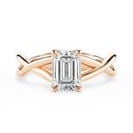 Aubrey Emerald Cut Lab Grown Diamond 18Kt Rose Gold Engagement Ring